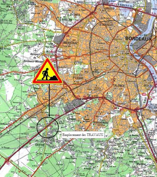 Plan de situation - travaux A63