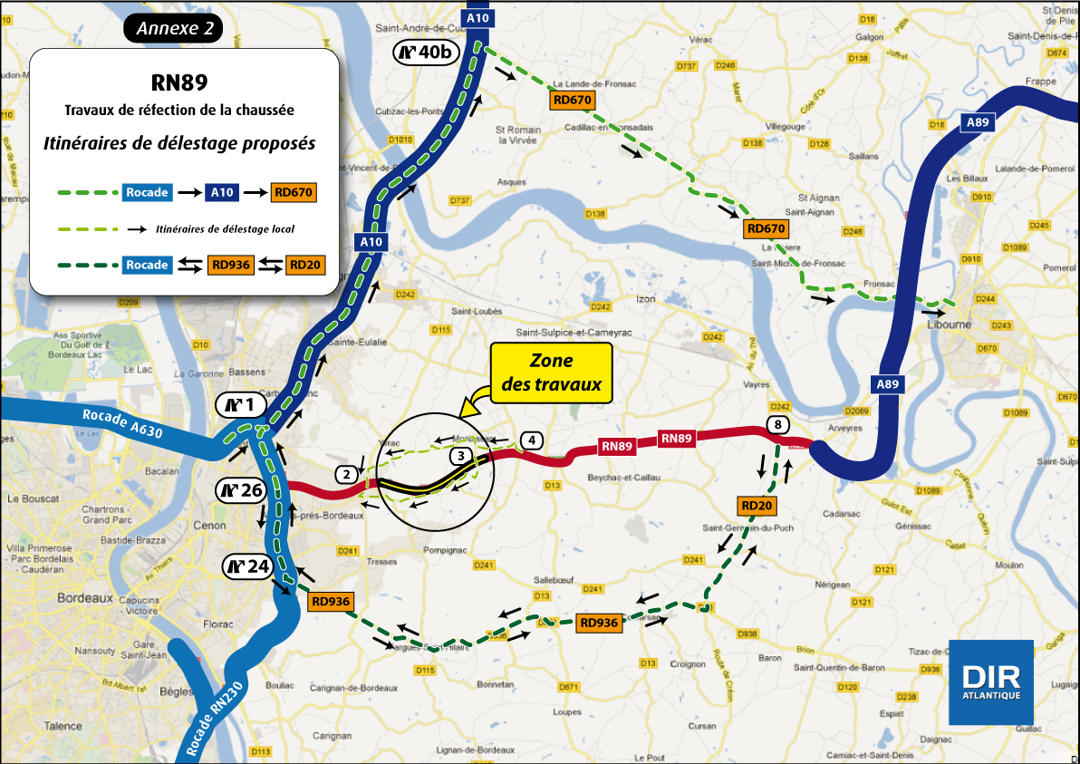Annexe 2 : Carte des itinéraires de délestage
