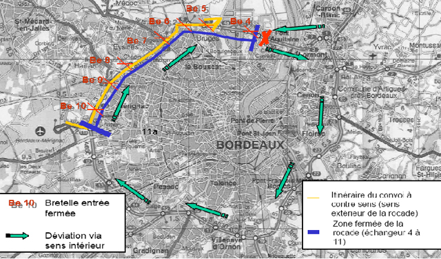 Plan des fermletures et des déviations