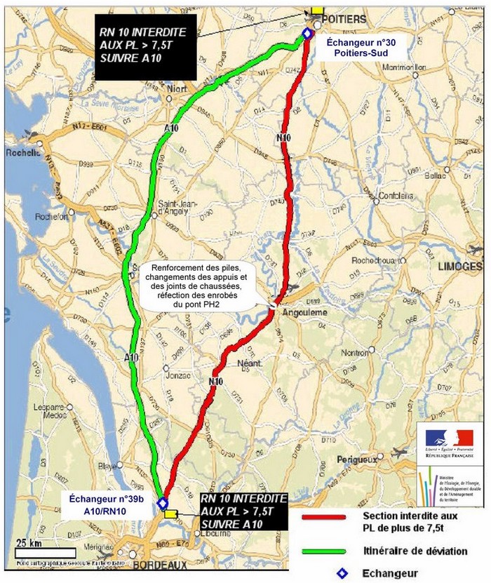 plan de la déviation des poids-lourds en transit