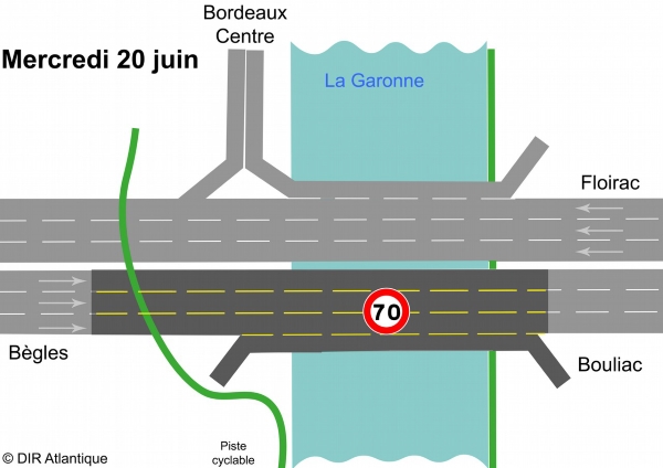 Rétablissement à 3 voies en amont du pont François Mitterrand