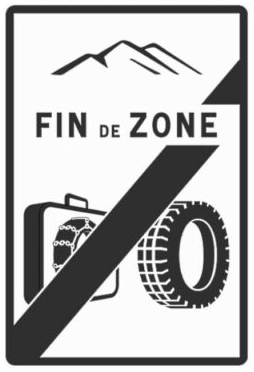 Sortie de zone d'obligation d'équipements en période hivernale (panneau B59)