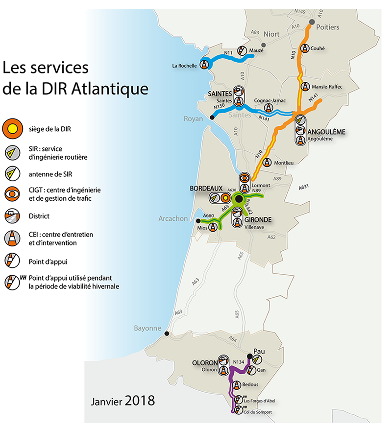 Carte du réseau et des implantations